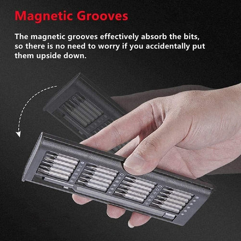 24 In 1 Screw Driver Tiny Magnetic Tools Kit For Repairing Long Handle Screwdriver