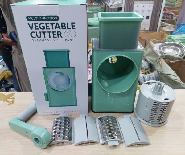 3-in-1 Multifunctional Rotary Slicer | Vegetable Cutter & Cheese Grater | Durable Design with Suction Base & Interchangeable Blades