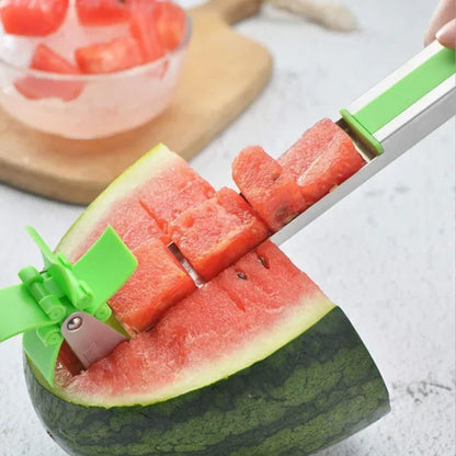 Windmill Watermelon Cube Cutter | Stainless Steel Fruit Slicer & Corer | Fast & Easy Melon Cutting Tool